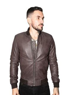 Университетская кожаная куртка-бомбер в стиле ретро-Претория Infinity Leather, коричневый