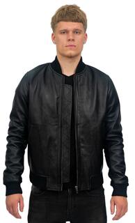 Университетская кожаная куртка-бомбер в стиле ретро-Претория Infinity Leather, черный