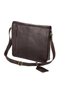 Широкая сумка-мессенджер Eastern Counties Leather, коричневый