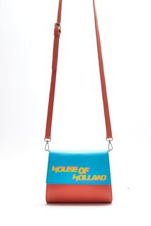 Сумка через плечо оранжевого и синего цвета с принтом логотипа House of Holland, оранжевый