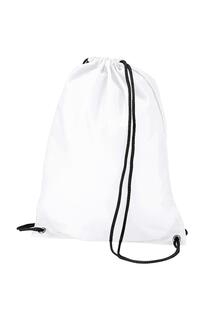 Бюджетная водостойкая спортивная сумка Gymsac на шнурке (11 литров) (2 шт. в упаковке) Bagbase, белый