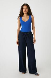 Широкие брюки с эластичной талией для миниатюрных размеров Wallis, темно-синий