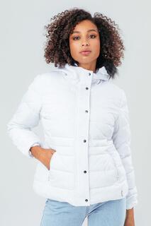 Короткое пуховое пальто с мехом Hype, белый