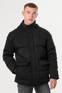 Короткое стеганое пальто с капюшоном и защитой от душа Larsson &amp; Co, черный
