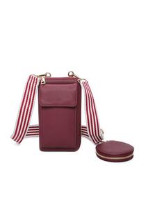 Мини-сумка-мессенджер Pyari из искусственной кожи с портмоне Fontanella Fashion, красный
