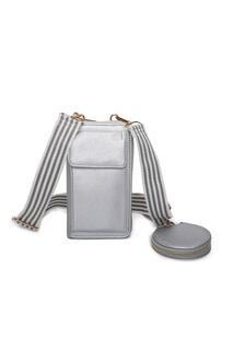 Мини-сумка-мессенджер Pyari из искусственной кожи с портмоне Fontanella Fashion, серебро