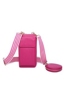 Мини-сумка-мессенджер Pyari из искусственной кожи с портмоне Fontanella Fashion, розовый
