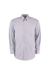 Корпоративная оксфордская рубашка с длинным рукавом Kustom Kit, серебро