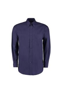 Корпоративная оксфордская рубашка с длинным рукавом Kustom Kit, темно-синий