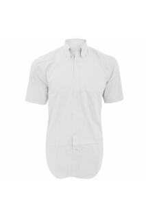 Корпоративная оксфордская рубашка с коротким рукавом Kustom Kit, белый