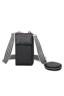 Мини-сумка-мессенджер Pyari из искусственной кожи с портмоне Fontanella Fashion, черный
