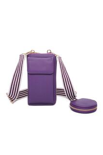 Мини-сумка-мессенджер Pyari из искусственной кожи с портмоне Fontanella Fashion, фиолетовый
