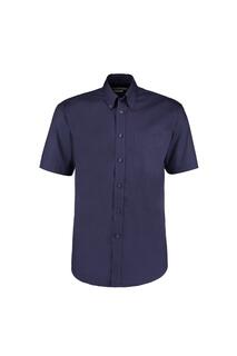 Корпоративная оксфордская рубашка с коротким рукавом Kustom Kit, темно-синий