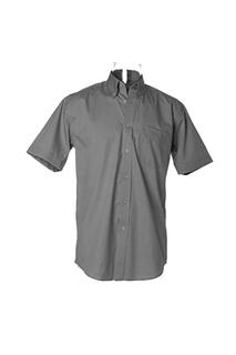 Корпоративная оксфордская рубашка с коротким рукавом Kustom Kit, серый