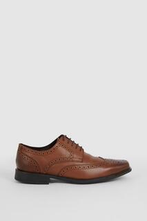 Широкие кожаные броги Airsoft Comfort на шнуровке Debenhams, коричневый