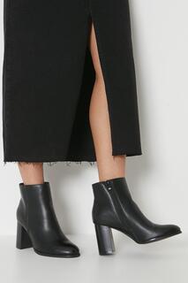 June Ботильоны на высоком блочном каблуке с миндалевидным носком Oasis, черный