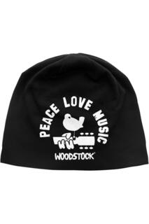 Мир - Любовь - Музыкальная шапка Woodstock, черный