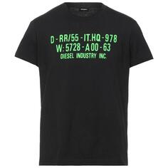 Зеленый - Черная футболка с логотипом 978 Diesel, черный
