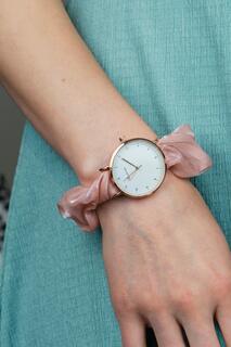 Розовый цвет ручной работы Женские наручные часы с эластичным ремешком-браслетом The Colourful Aura, розовый
