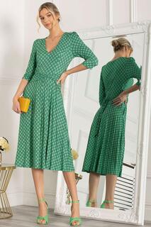 Платье миди Delylah с V-образным вырезом Jolie Moi, зеленый