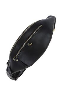 Роскошная дорожная поясная сумка из натуральной кожи растительного дубления Ashwood Leather, черный