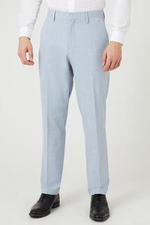 Костюмные брюки приталенного кроя бледно-голубого цвета с заклепками Burton, синий