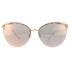 Зеркальные солнцезащитные очки «кошачий глаз» розового золота розового золота Bvlgari, золото