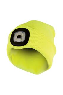 Зимняя вязаная неоновая шапка-бини со светодиодным светящимся фонарем Sock Snob, желтый