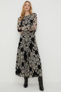 Rachel Stevens Миниатюрное моно-платье миди с вырезами Oasis, мультиколор
