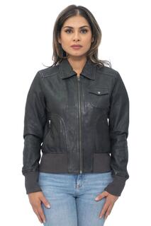 Кожаная университетская куртка MA-1-Анн-Арбор Infinity Leather, серый