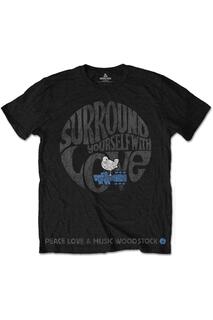 Хлопковая футболка Surround Yourself Woodstock, черный
