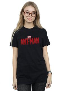 Хлопковая футболка бойфренда с логотипом фильма «Человек-муравей» Marvel, черный