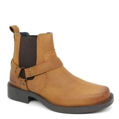 Кожаные байкерские ботинки челси Malden в стиле вестерн с квадратным носком HX London, бежевый