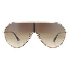 Блестящие гаванно-коричневые солнцезащитные очки Shield цвета розового золота с градиентом Police, золото