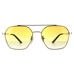 Блестящие золотисто-желтые солнцезащитные очки-авиаторы с градиентом Police, золото