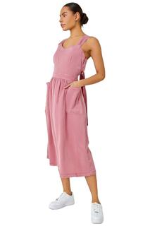 Окрашенное платье с карманами и бретелями Dusk, розовый D.U.S.K