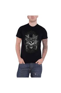 Хлопковая футболка с выцветшим черепом Guns N Roses, черный