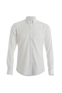 Оксфордская рабочая рубашка узкого кроя с длинными рукавами Kustom Kit, белый