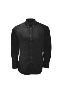 Оксфордская рубашка премиум-класса индивидуального кроя с длинными рукавами Kustom Kit, черный