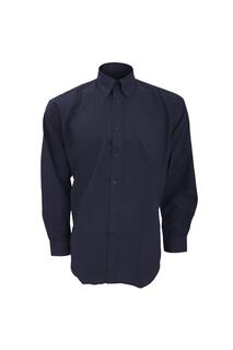 Оксфордская рубашка с длинным рукавом Kustom Kit, темно-синий