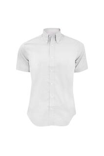Оксфордская рубашка премиум-класса индивидуального кроя с короткими рукавами Kustom Kit, белый