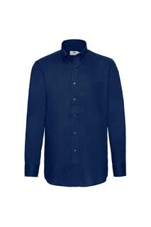 Оксфордская рубашка с длинным рукавом Fruit of the Loom, темно-синий
