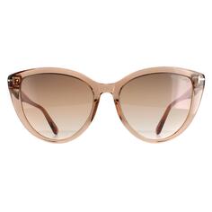 Блестящие светло-коричневые коричневые зеркальные солнцезащитные очки «кошачий глаз» FT0915 Isabella Tom Ford, коричневый