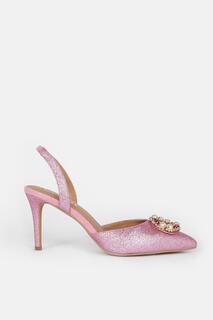 Блестящие туфли на среднем каблуке с ремешком на спине Coast, розовый