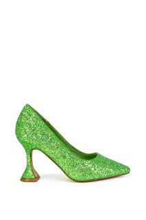 Блестящие туфли-лодочки «Dragonfruit» Туфли-лодочки на блестящем каблуке с острым носком XY London, зеленый