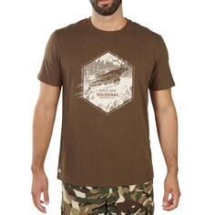 Хлопковая футболка с короткими рукавами Decathlon Country Sport Solognac, коричневый