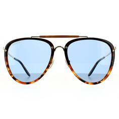 Синие солнцезащитные очки Aviator Havana Gucci, коричневый
