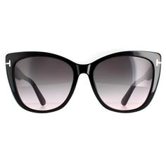 Блестящие черные дымчатые солнцезащитные очки Cat Eye с градиентом FT0937 Nora Tom Ford, черный