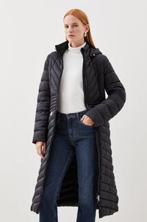 Легкое длинное компактное пальто Petite Karen Millen, черный