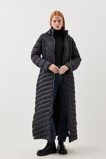 Легкое компактное длинное пальто Karen Millen, черный